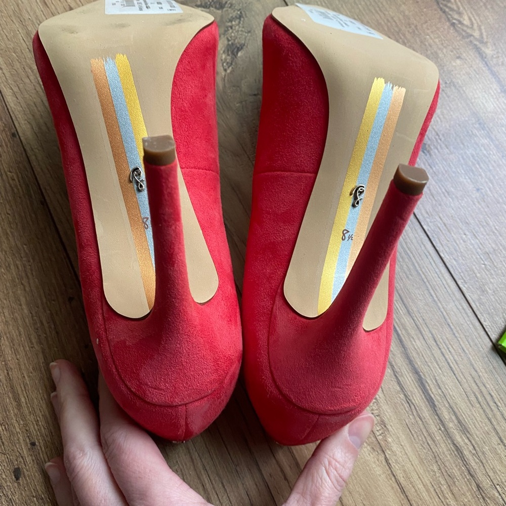 Sam Edelman Pink Coral Suede Pointed-Toe Stiletto Pumps (Hazel) brand new - Picture 3 of 6
